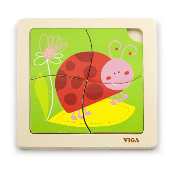 Mini-puzzle din lemn "buburuza" 2