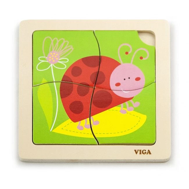 Mini-puzzle din lemn "buburuza" 3