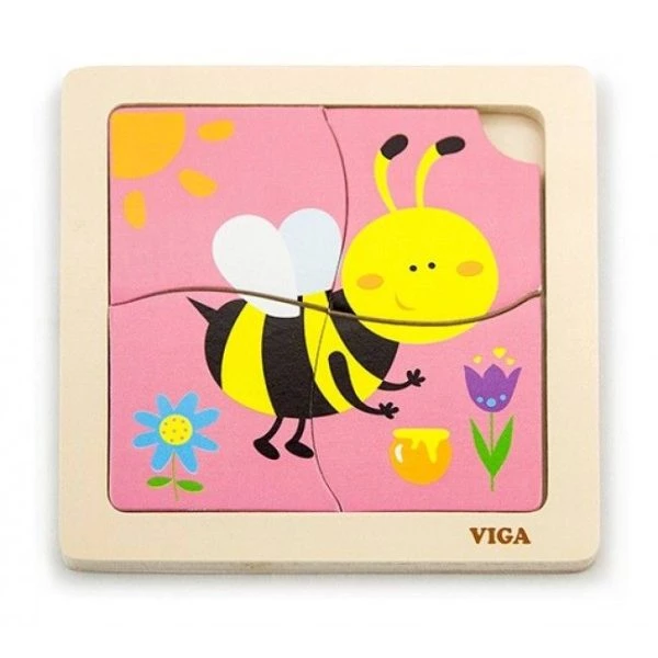 Mini-puzzle din lemn "albina" 2