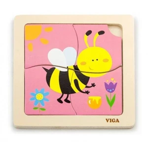 Mini-puzzle din lemn "albina"
