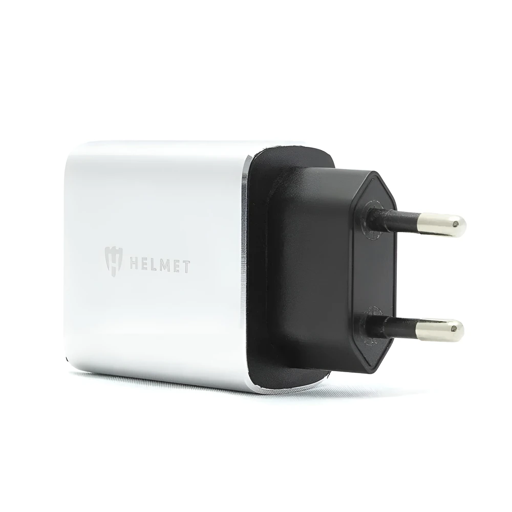 Helmet wall charger usb/type-c qc3.0 18w, silver 2