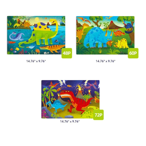 Seria de puzzle-uri "lumea dinozaurilor", 3 în 1, nivelul 4 4