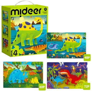 Seria de puzzle-uri "lumea dinozaurilor", 3 în 1, nivelul 4
