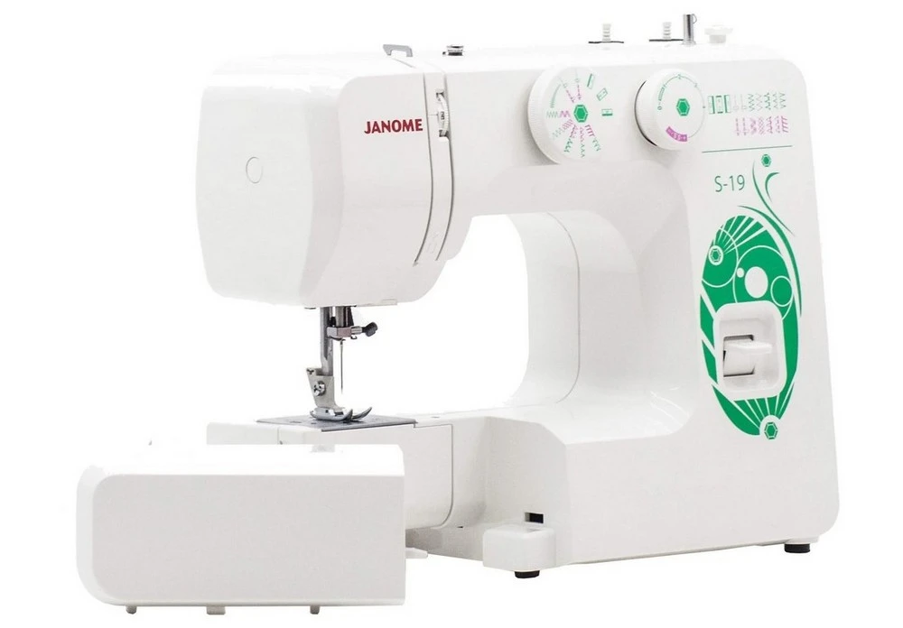 Mașină de cusut janome s-19, alb verde 9