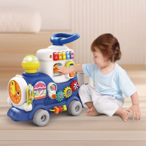 Jucărie de tras 4 in 1 "trenuț", albastru 5