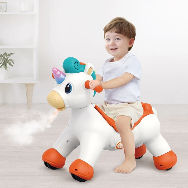 Balansoar 3 în 1 "unicorn" cu aburi și lumini 5