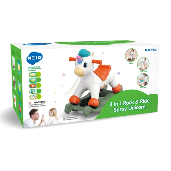 Balansoar 3 în 1 "unicorn" cu aburi și lumini 3