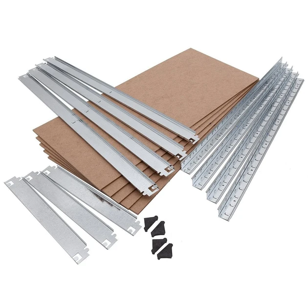 Raft metalic de depozitare nex budget 1600x800x300 mm, 4 rafturi mdf, galvanizat 2