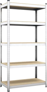 Raft metalic de depozitare Nex Budget 1800x700x300 mm, 5 rafturi MDF, galvanizat