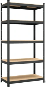 Raft metalic de depozitare nex budget 1800x900x400 mm, 5 rafturi mdf, antracit