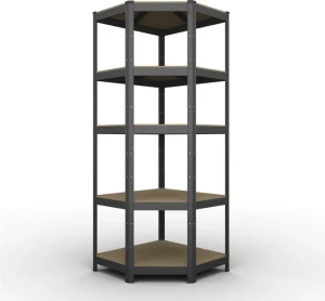 Raft metalic de depozitare nex budget 1800x700x400x425 mm, 5 rafturi mdf, colț, antracit