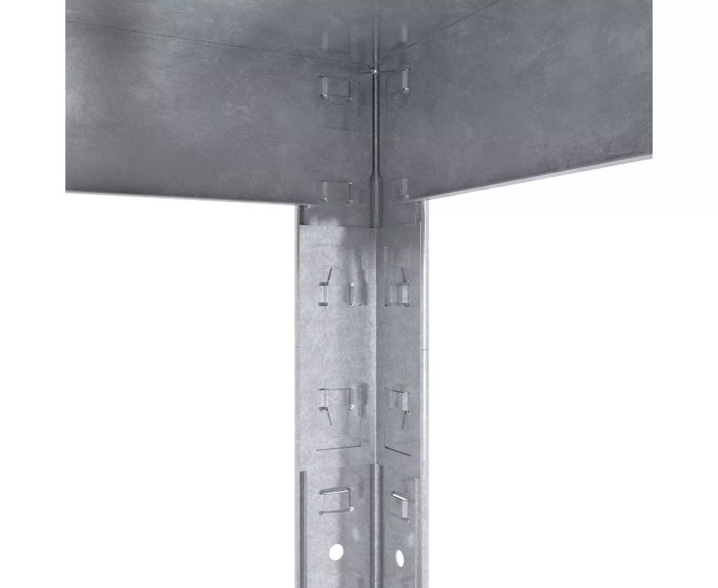Raft metalic de depozitare nex budget 1600x800x400 mm, 4 rafturi metal, galvanizat 8