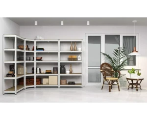 Raft metalic de depozitare nex budget 1800x600x400 mm, 5 rafturi mdf, galvanizat Thumbnail 5