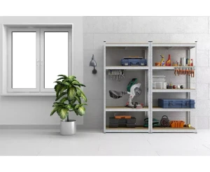Raft metalic de depozitare nex budget 1800x600x400 mm, 5 rafturi mdf, galvanizat Thumbnail 4