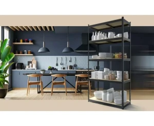 Raft metalic de depozitare nex budget 1800x600x400 mm, 5 rafturi mdf, antracit Thumbnail 2