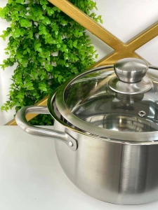 OALĂ DIN INOX CU CAPAC DE STICLĂ