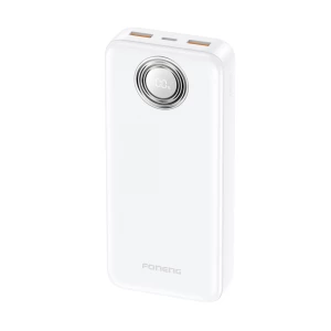 Foneng Power Bank with Digital Display 20000 mAh, 22.5W, White