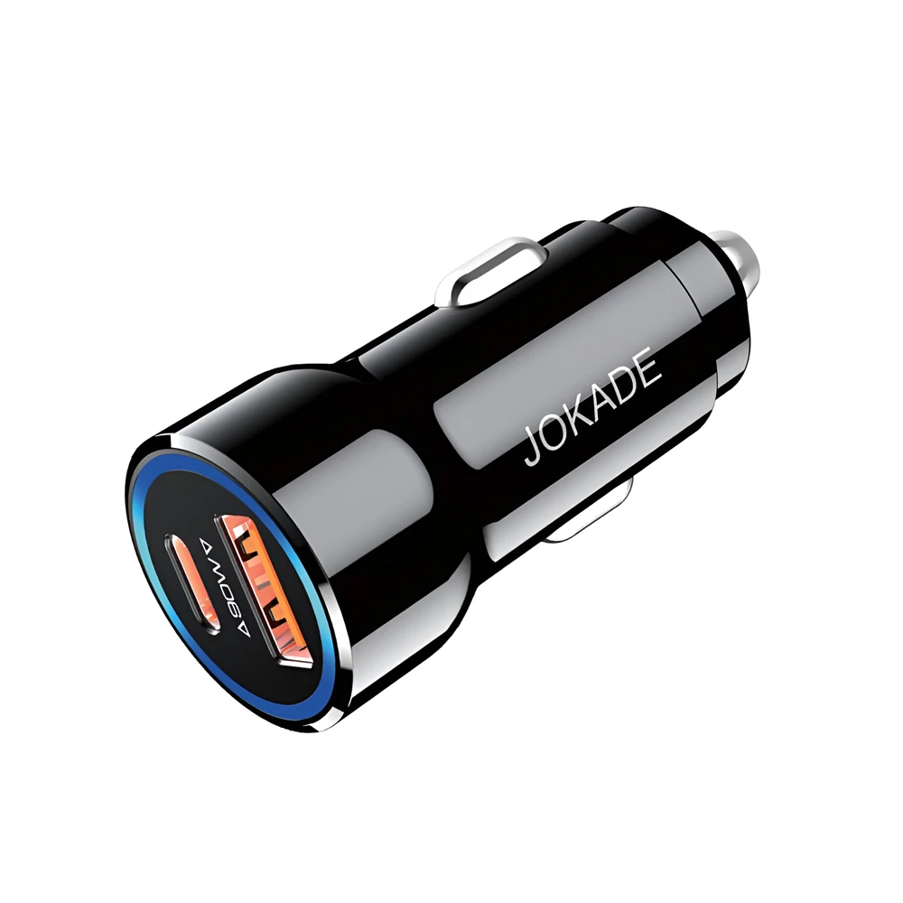 Автомобильное зарядное устройство jokade 1*usb-a+1*type-c 3.4a jh047, черное 2