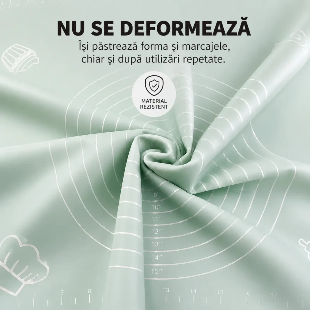 Covoraș din silicon pentru aluat 70×50 cm menta (2023-6-3) 2