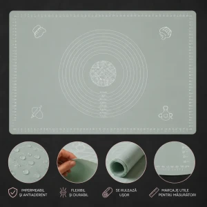 Covoraș din silicon pentru aluat 70×50 cm menta (2023-6-3) Thumbnail 3