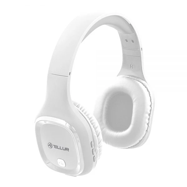 Casti bluetooth, over-ear, pulse, microfon, timp de joc muzical până la 8h,  tellur white  tll511371 5