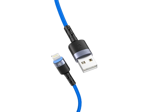 Cable usb - lightning, cu led, 3a, 1.2m, tellur blue  tll155364 2