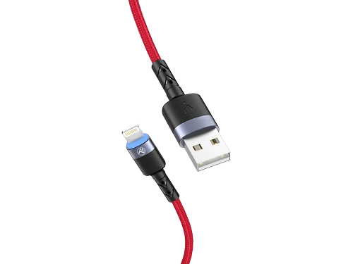 Cable usb - lightning, cu led, 3a, 1.2m, tellur red  tll155354 2