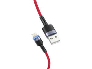 Cable usb - lightning, cu led, 3a, 1.2m, tellur red  tll155354 Thumbnail 2