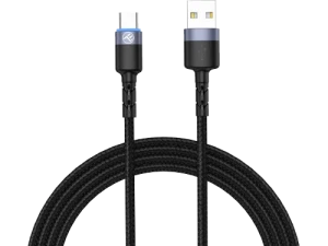 Cable usb - type-c, cu led, nylon, 1.2m, tellur black  tll155363 Thumbnail 2