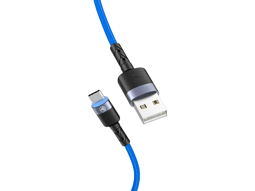 Cable usb - type-c, cu led, 3a, 1.2m, tellur blue  tll155344 3