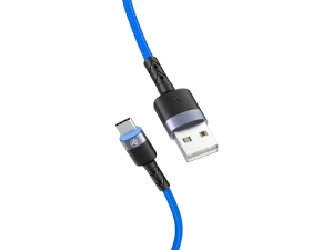 Cable usb - type-c, cu led, 3a, 1.2m, tellur blue  tll155344
