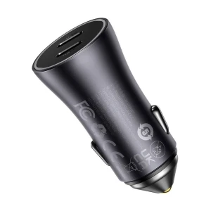 Baseus car charger golden contactor pro 2*type-c 40w, grey Thumbnail 2