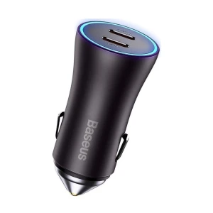 Baseus car charger golden contactor pro 2*type-c 40w, grey
