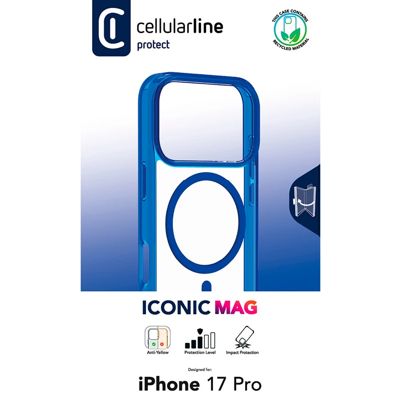 Husă cellularline iconic mag pentru apple iphone 17 pro, albastru 5