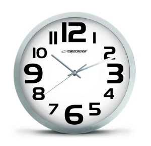 Clock wall esperanza zurich  ehc013w white,  25 cm, plastic frame, quiet movement, hook for easy installation, power: 1x aa battery (not included) Thumbnail 2
