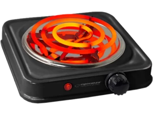 Electric Hot Plate Esperanza ETNA EKH012K, 1000W Black, 5 temperature degrees thermostatic protection against overheating The indicator light (on / off) Heat-resistant surface materials