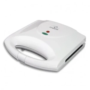 Sandwich maker titanium fontina tkt006w, 1000w, white, with plates coated, automatic temperature control, easy to clean heating plates, non-stick coat