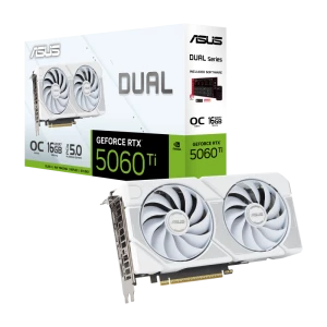 Видеокарта ASUS DUAL-RTX5060TI-O16G-WHITE, 16 ГБ GDDR7 128бит
