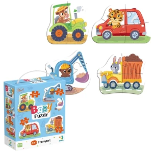 Puzzle 4 în 1 "Transport", 13 elem.