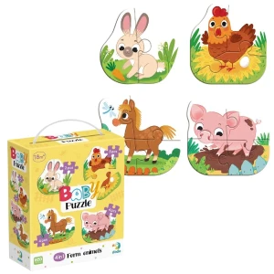 Puzzle 4 în 1 "animale de casă", 13 elem.