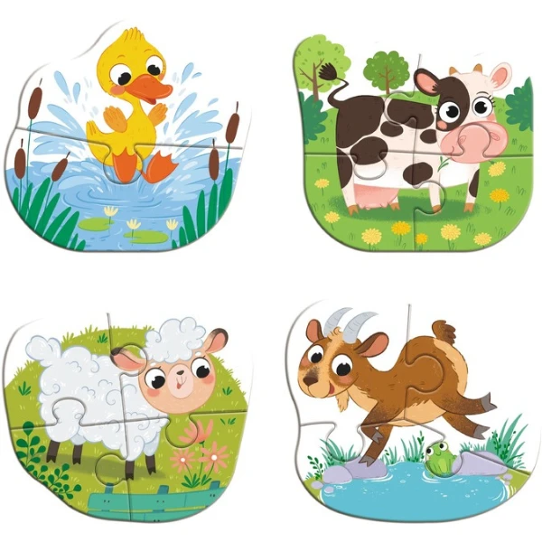 Puzzle 4 în 1 "zi la fermă", 13 elem. 2