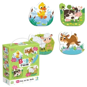 Puzzle 4 în 1 "zi la fermă", 13 elem.