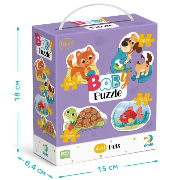 Puzzle 4 în 1 "animale de casă", 13 elem. 6