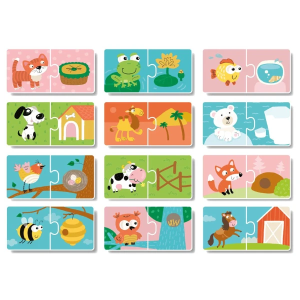 Puzzle "animalele și căsuțele lor", 24 elem. 2