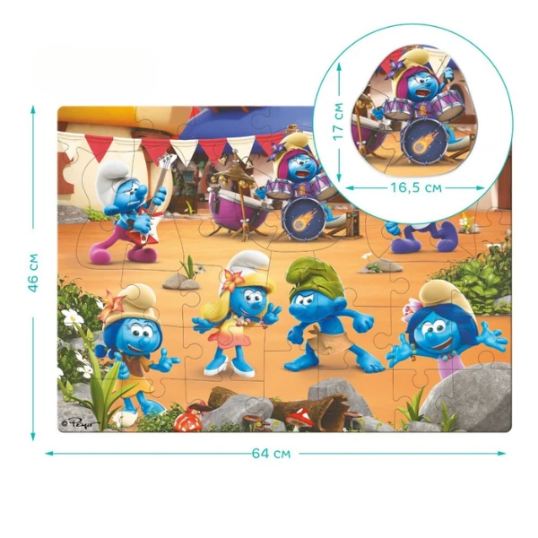Puzzle mare de podea, the smurfs - "muzica cântă", 40 elem. 4