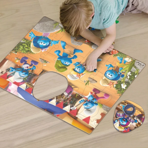Puzzle mare de podea, the smurfs - "muzica cântă", 40 elem. 6