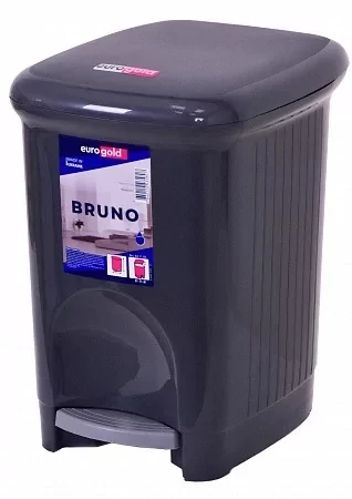 Cos gunoi plastic bruno 5.0 l, cu pedala, black 5