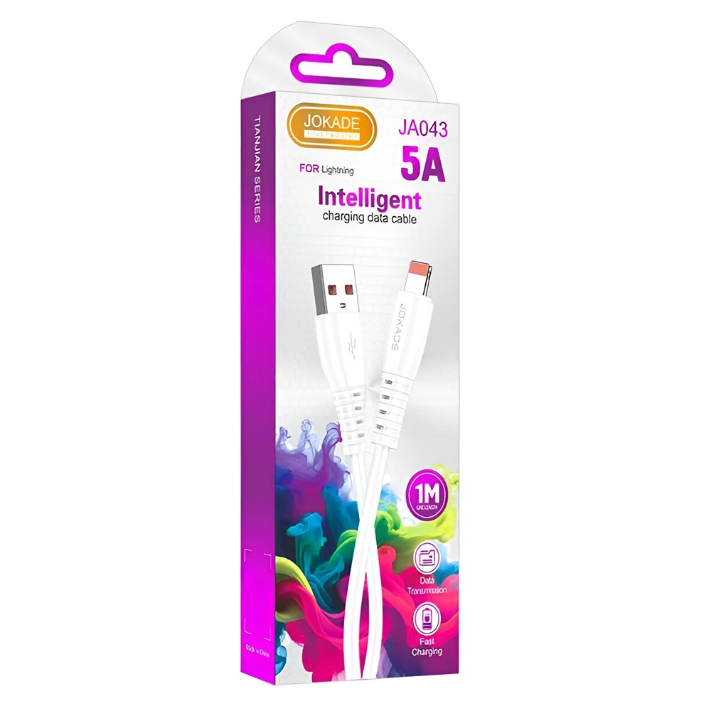 Кабель jokade usb-a to lightning 5a 1m ja043, белый 2