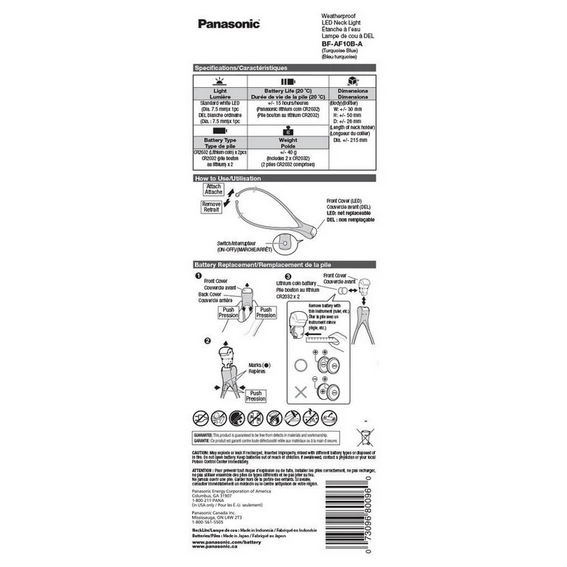 Светодиодный фонарь panasonic led neck light, чёрный 2