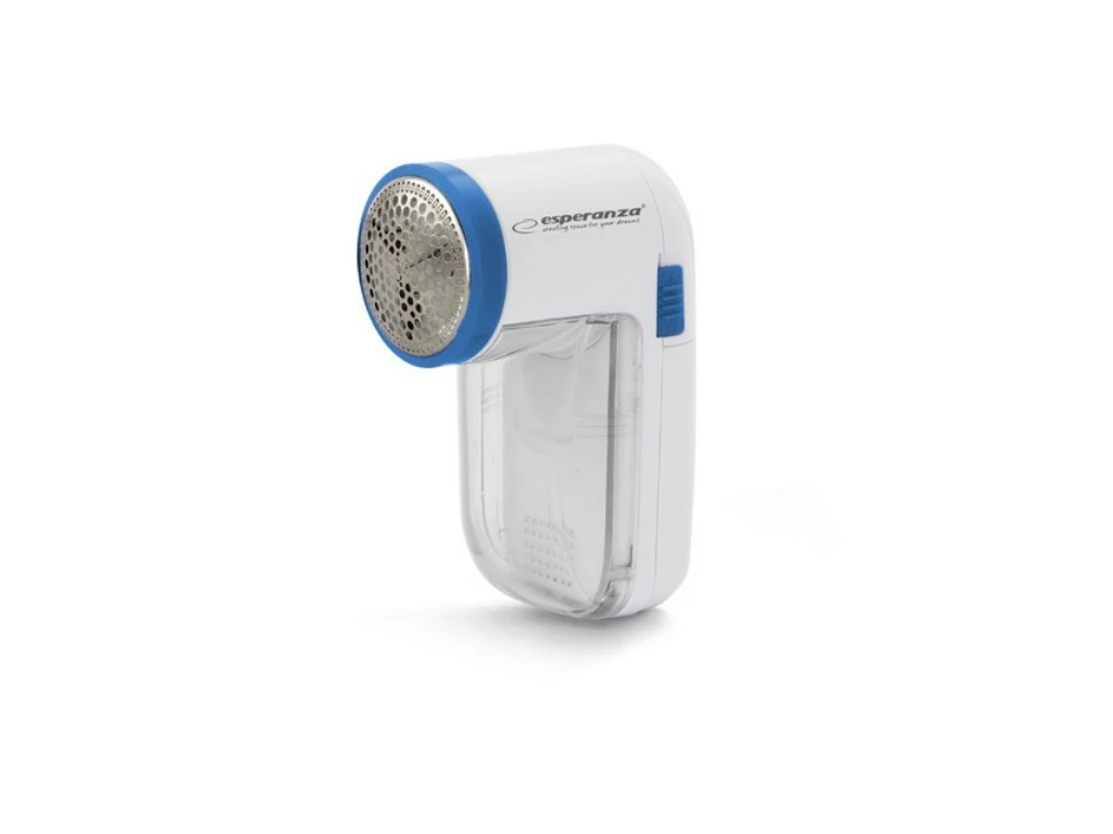 Lint remover esperanza flossy ecs004  white-blue; 3 blades for quick lint removing; size: 10 x 7 x 5 [cm];power supply: 2 x aa batteries (not included 2